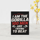 Carte Alpha Gorilla Gym Bodybuilding Funny Bold Exercice (Fleur jaune)
