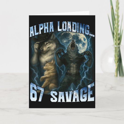 Carte Alpha Wolf Loading 67 Percent Savage Funny Wolves (Devant)
