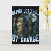 Carte Alpha Wolf Loading 67 Percent Savage Funny Wolves (Fleur jaune)