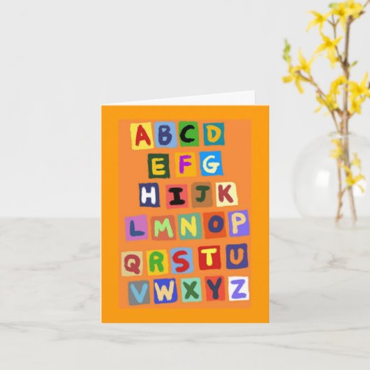 Carte alphabet (Fleur jaune)