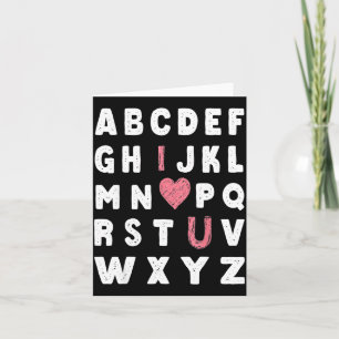 Carte Alphabet Abc Je T'Aime Saint Valentin Cœur