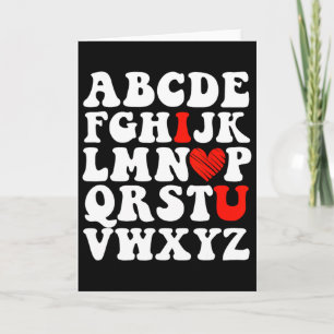 Carte Alphabet Abc Je T'Aime Saint Valentin Cœur Enseign