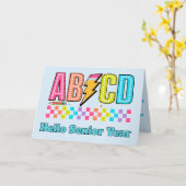 Carte Alphabet ABCD Rétro Éclair Retour à l'école (Fleur jaune)