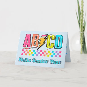 Carte Alphabet ABCD Rétro Éclair Retour à l'école