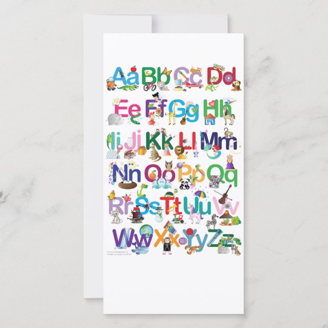 Carte Alphabet amusant (Devant)