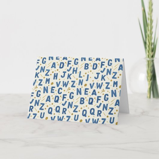 Carte Alphabet Artisan Bleu Denim (Devant)