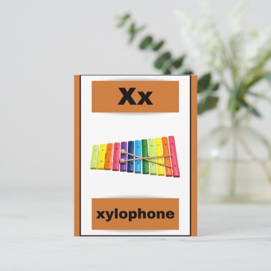 carte alphabet (avec image réelle) (Debout devant)