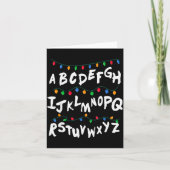Carte Alphabet Christmas Lights T Shirt Stranger Tee Gif (Devant)