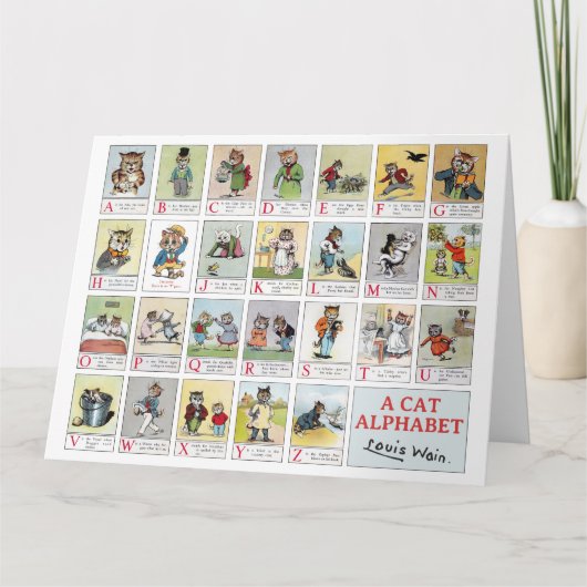 Carte Alphabet de chat, Louis Wain (Devant)