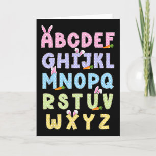 Carte Alphabet de Joyeux Jour de Pâques Abcs Elemeno pou