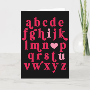 Carte Alphabet de la Saint-Valentin Abc Je T'aime Profes
