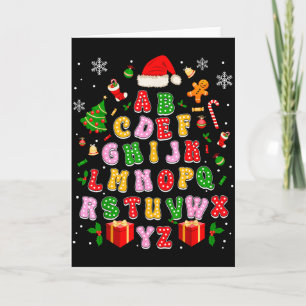 Carte Alphabet de Noël pour Enseignant Retour à l'école