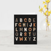 Carte Alphabet enseignant d'Halloween éffrayant (Fleur jaune)