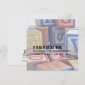 Carte ALPHABET PLAN 5,25 x 5,25 (Devant / Derrière)