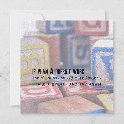 Carte ALPHABET PLAN 5,25 x 5,25 (Devant)