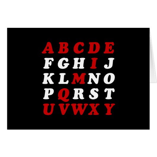 Carte alphabétique anglaise (Devant horizontal)