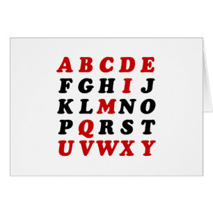 Carte alphabétique anglaise