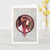 Carte Alphonse Mucha (Fleur jaune)