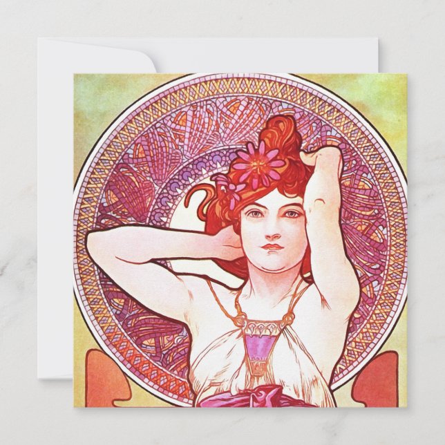 Carte Alphonse Mucha Améthyst Floral Vintage (Devant)