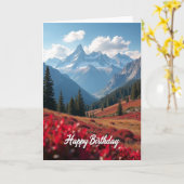 Carte Alpine de Joyeux Anniversaire (Fleur jaune)
