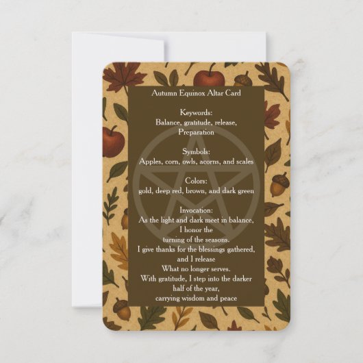 Carte Altar d'automne Equinox (Devant)