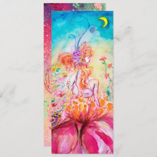 Carte ALTHEA /Fée Fantaisiste sur la Fleur Rose (Devant / Derrière)