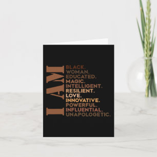 Carte Am Black Woman Educated Melanin Black History Mont