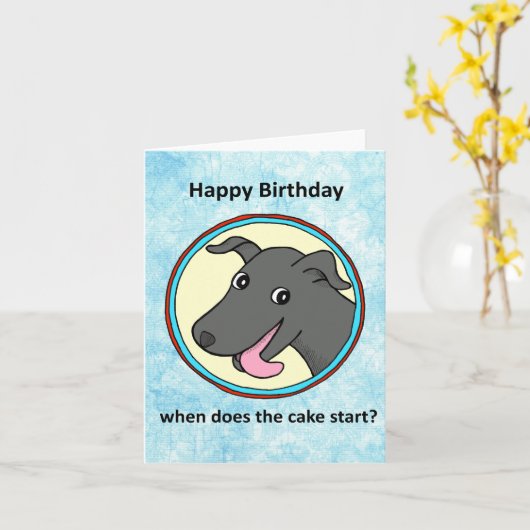 Carte Amant chien drôle mignon Chien noir Chien chiot An (Fleur jaune)