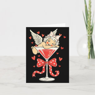 Carte Amant de Martini de la Saint-Valentin buvant la Qu