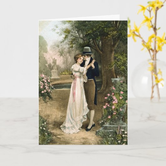 Carte Amants dans une roseraie (Fleur jaune)