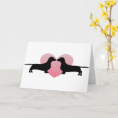 Carte Amants de teckel (Fleur jaune)