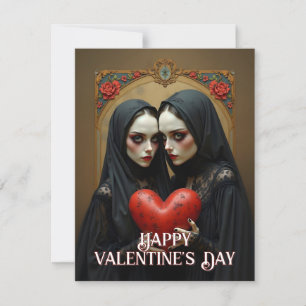 Carte Amants gothiques sombres au cœur cramoisi