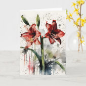 Carte Amaryllis - Fleurs aquarelles (Fleur jaune)