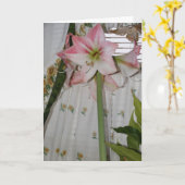 Carte Amaryllis rose, Pensée pour toi (Fleur jaune)