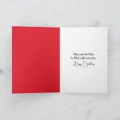 Carte Amaryllis rouge fleuri d'anniversaire  (Intérieur)