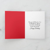 Carte Amaryllis rouge fleuri d'anniversaire (Intérieur)