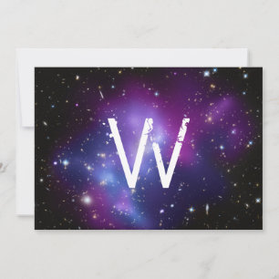 Carte Amas de galaxies violet monogrammé