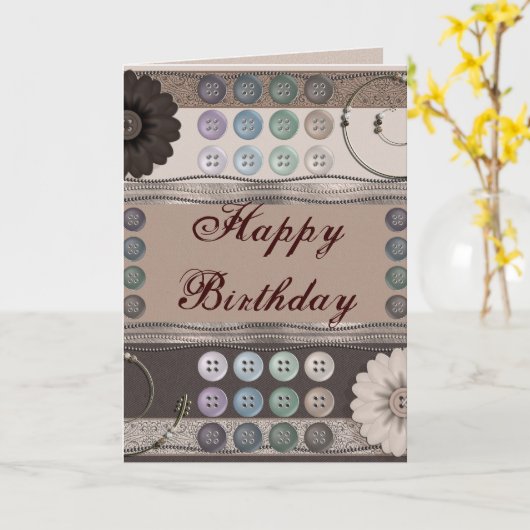 Carte Amateur de couture (Fleur jaune)