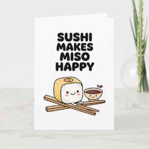 Carte amateur de nourriture drôle Sushi Japonais Rend Mi