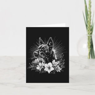 Carte Amateur de style de tatouage Malinois belge rétro