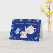 Carte Amateur de thé Cute nourriture pun rétro look heur (Fleur jaune)