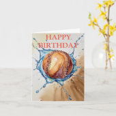 Carte Amateurs de baseball Aquarelle Splash Anniversaire (Fleur jaune)
