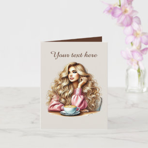 Carte Amateurs de café mignon ajouter un message