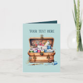 Carte Amateurs de couture mignonne ajouter du texte (Devant)