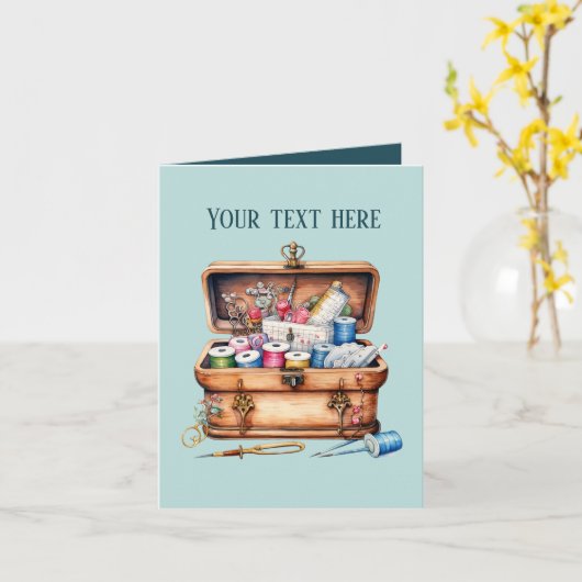 Carte Amateurs de couture mignonne ajouter du texte (Fleur jaune)