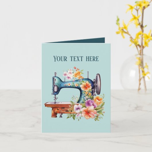 Carte Amateurs de couture mignonne ajouter du texte (Fleur jaune)