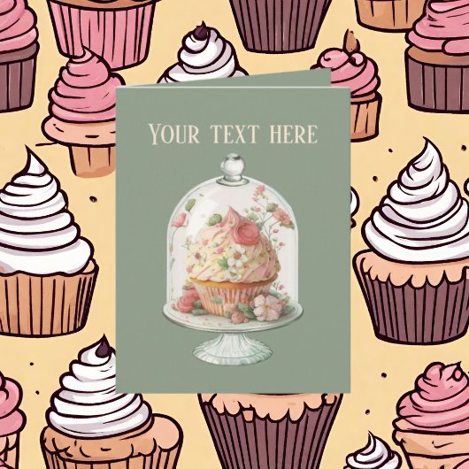 Carte Amateurs de cupcake mignon ajouter du texte