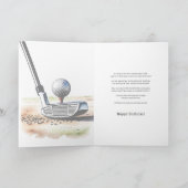 Carte Amateurs de golf Aquarelle Art Anniversaire (Intérieur)