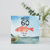 Carte Amateurs de pêche 60e anniversaire aquarelle (Debout devant)