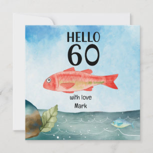 Carte Amateurs de pêche 60e anniversaire aquarelle